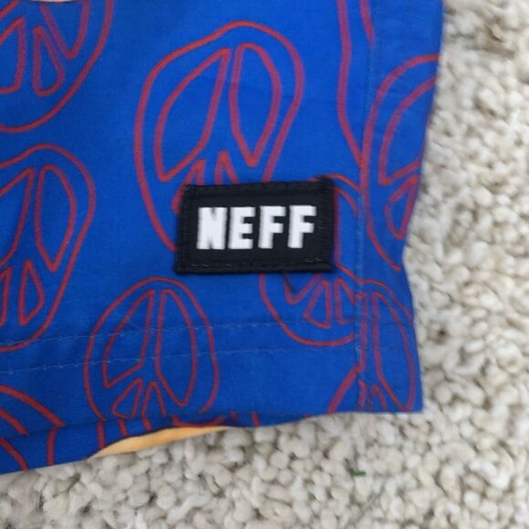 Neff Shorts Mens XL Rubber Ducky Blue Drawstring Elastic Waist Pockets - Picture 4 of 6
